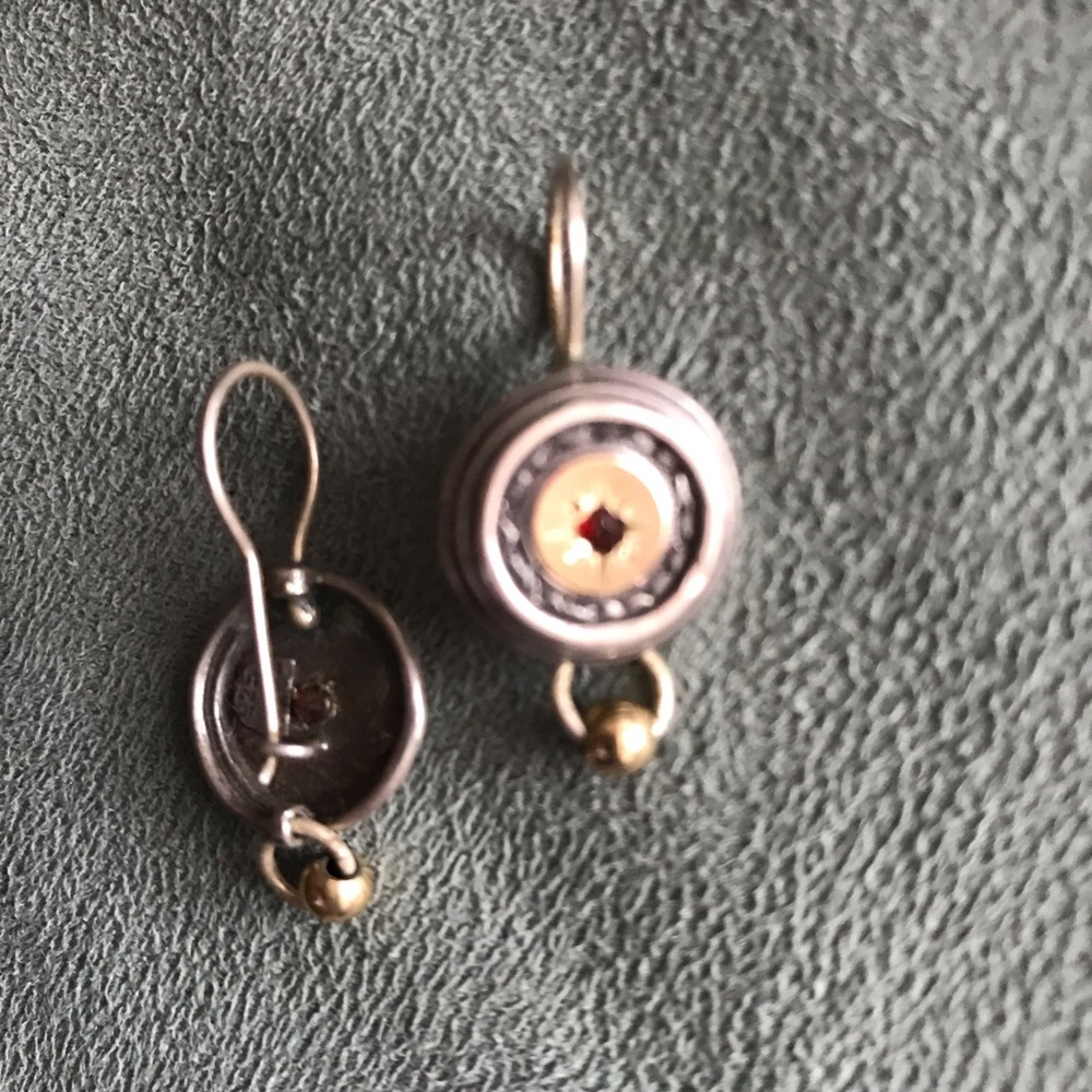 Silver Earrings With Ruby - image 3